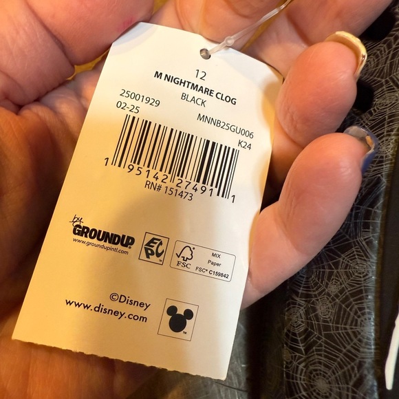 Disney Nightmare Before Christmas Clogs Sandals NEW Sz 12 Euro 45 black & white - Picture 2 of 16